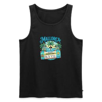 Mallorca Boarding Pass – Sommer Urlaub - Männer Premium Bio Tank Top - Schwarz - Vorne - AI Model Male 178 light (178cm)