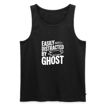 Easily Distracted by Ghost - Men's Premium Organic Tank Top - black - Front - AI Model Male 178 light (178cm)
