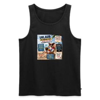 Urlaubsdruck: Hund am Strand - Männer Premium Bio Tank Top - Schwarz - Vorne - Michal (187cm)
