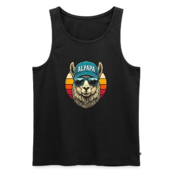 Alpaca Retro Sunglasses Cap - Men's Premium Organic Tank Top - black - Front - AI Model Male 178 light (178cm)