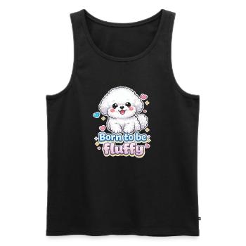 Born to be Fluffy -  niedliches Hunde Design - Männer Premium Bio Tank Top - Schwarz - Vorne - AI Model Male 178 light (178cm)