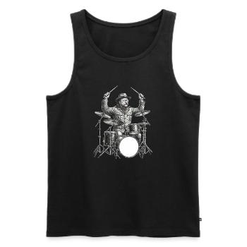 Theodore Roosevelt plays drums - Men's Premium Organic Tank Top - black - Front - AI Model Male 178 light (178cm)