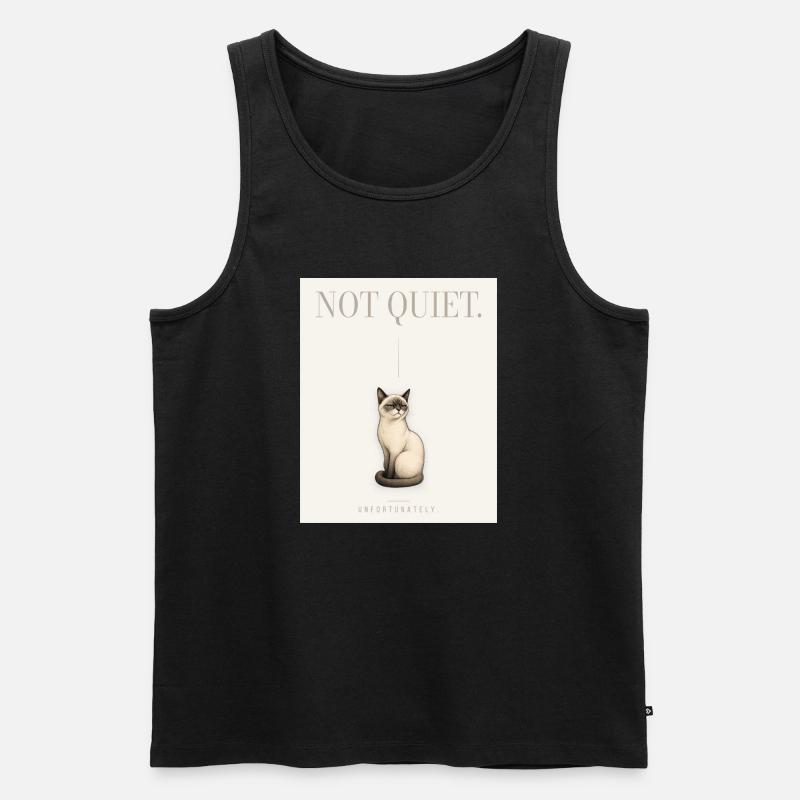 NOT QUIET Sarcastic Cat Design - Männer Premium Bio Tank Top - Schwarz