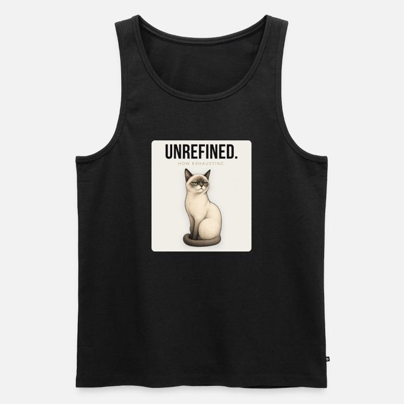 UNREFINED Sarcastic Cat Design - Männer Premium Bio Tank Top - Schwarz