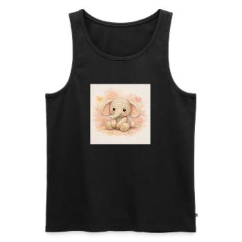 Yarn elephant - Men's Premium Organic Tank Top - black - Front - AI Model Male 178 light (178cm)