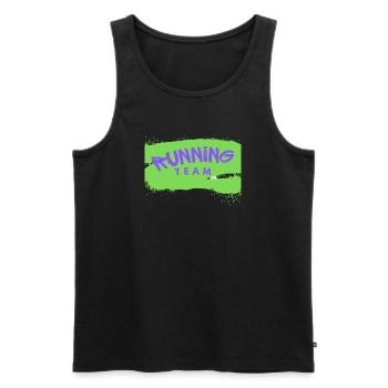 Running Team - Männer Premium Bio Tank Top - Schwarz - Vorne - AI Model Male 178 light (178cm)