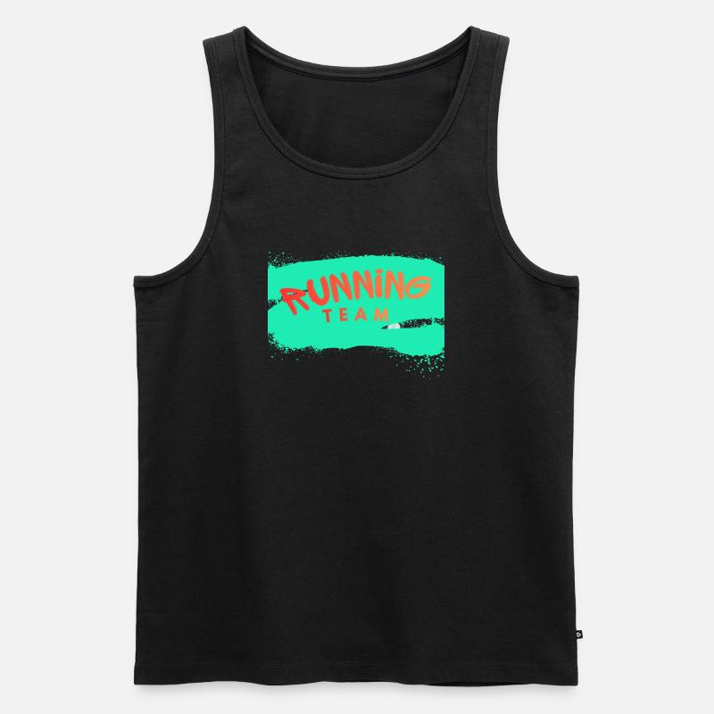 Running Team - Männer Premium Bio Tank Top - Schwarz