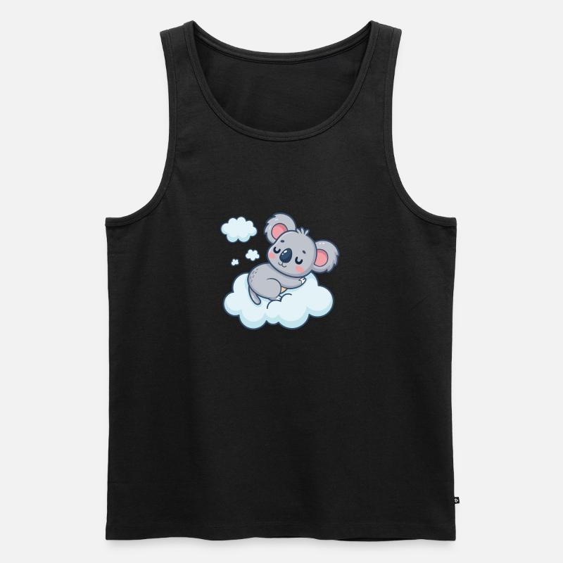 Schläfrige Koala-Wolke - Männer Premium Bio Tank Top - Schwarz