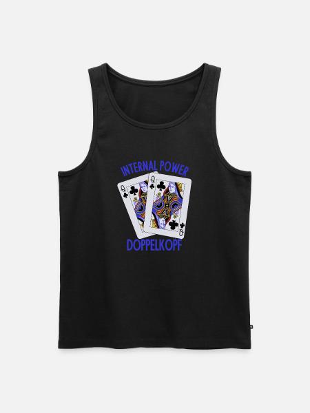 Doppelkopf: Geistige Stärke - Männer Premium Bio Tank Top - Schwarz