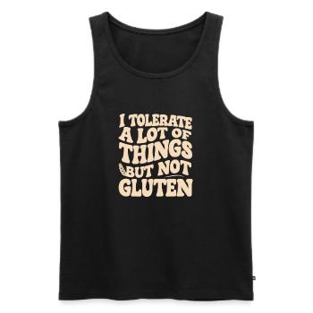 Gluten Nein, Toleranz Ja Shirt - Männer Premium Bio Tank Top - Schwarz - Vorne - Michal (187cm)