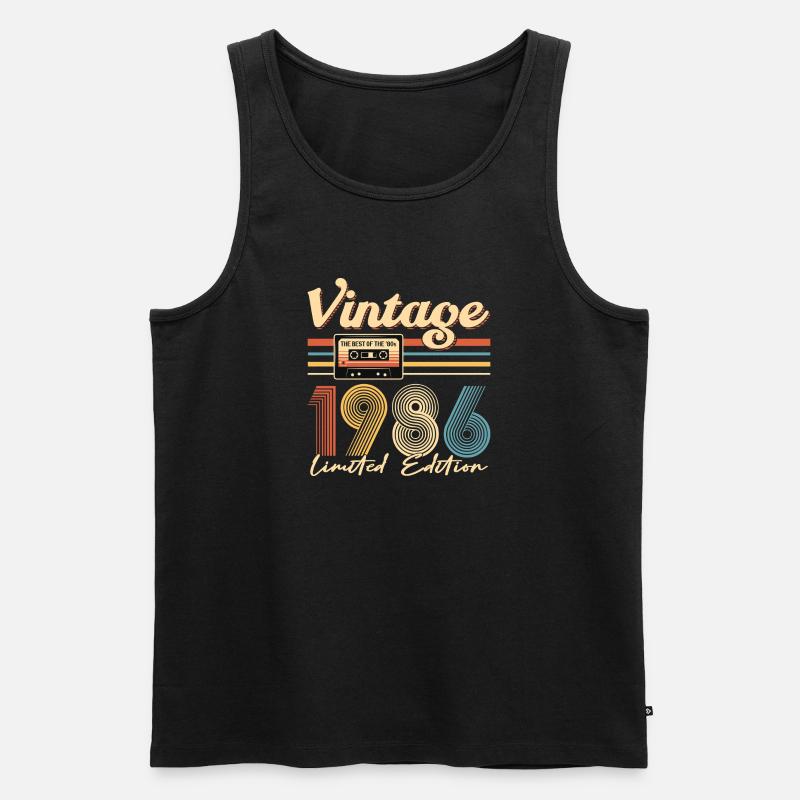 40-jähriges Jubiläum - Männer Premium Bio Tank Top - Schwarz