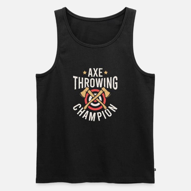 Axtwurf-Champion - Männer Premium Bio Tank Top - Schwarz