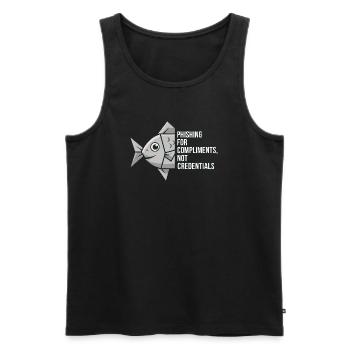 Phishing for Compliments Cyber Security - Men's Premium Organic Tank Top - black - Front - AI Model Male 178 light (178cm)