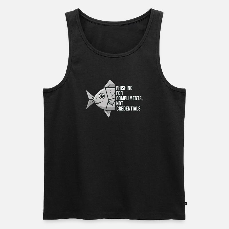 Phishing for Compliments Cyber Security - Männer Premium Bio Tank Top - Schwarz