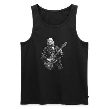 John Quincy Adams Gitarre spielen - Männer Premium Bio Tank Top - Schwarz - Vorne - AI Model Male 178 light (178cm)