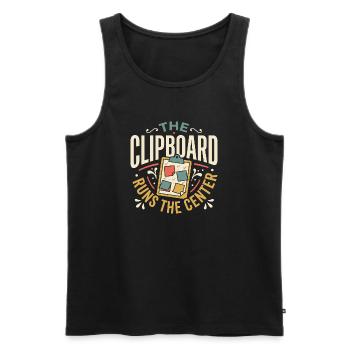 Head of the daycare center, head of the preschool - Men's Premium Organic Tank Top - black - Front - AI Model Male 178 light (178cm)