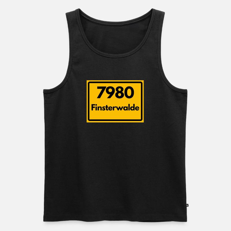 ALTE POSTLEITZAHL PLZ 7980 FINSTERWALDE SACHSEN - Männer Premium Bio Tank Top - Schwarz