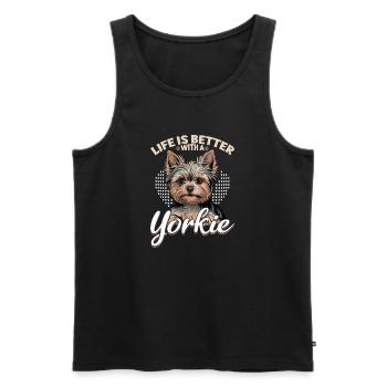 Yorkshire Terrier Yorkie Dog Breed - Men's Premium Organic Tank Top - black - Front - AI Model Male 178 light (178cm)