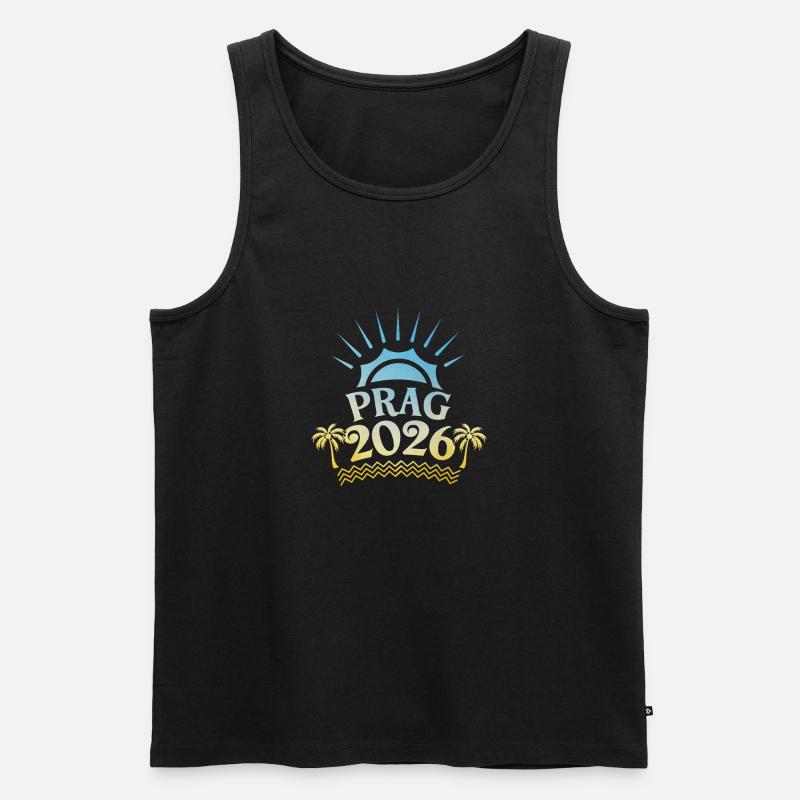 Prag 2026 Bunt - Männer Premium Bio Tank Top - Schwarz