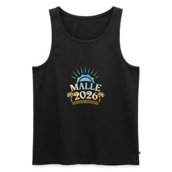 Malle 2026 Multicolore - Débardeur bio Premium Homme - noir - Devant - Michal (187cm)