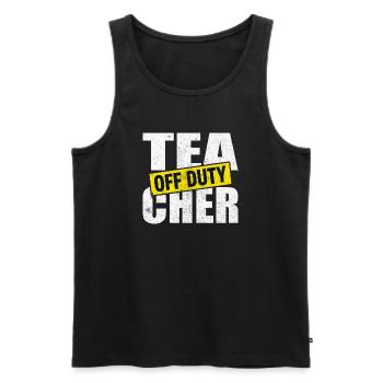 Teacher Time Out Off Duty - Men's Premium Organic Tank Top - black - Front - AI Model Male 178 light (178cm)