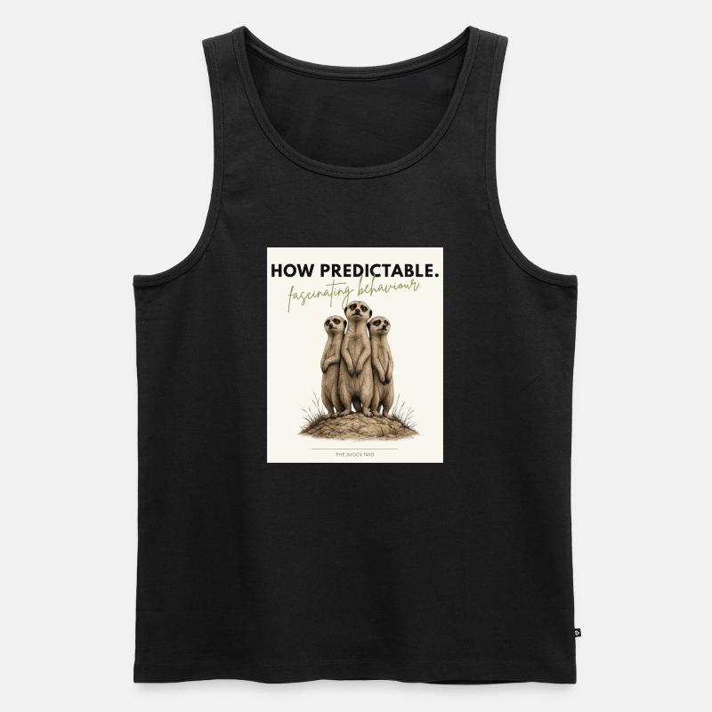 How Predictable Meerkat Trio - Männer Premium Bio Tank Top - Schwarz