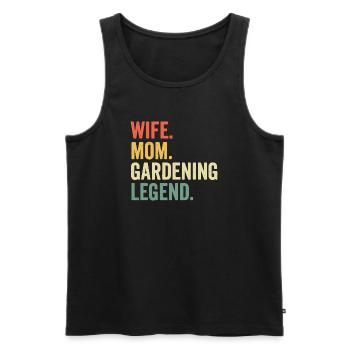 Épouse Maman Légende du jardinage - Débardeur bio Premium Homme - noir - Devant - Michal (187cm)
