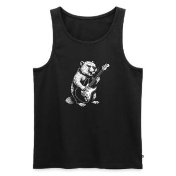 Beaver Guitar Hero - Men's Premium Organic Tank Top - black - Front - AI Model Male 178 light (178cm)
