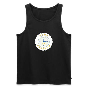 Zeit ist Freiheit - Männer Premium Bio Tank Top - Schwarz - Vorne - AI Model Male 178 light (178cm)