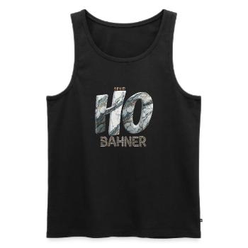 Écartement H0 BAHNER – Marble Edition - Débardeur bio Premium Homme - noir - Devant - AI Model Male 178 light (178cm)