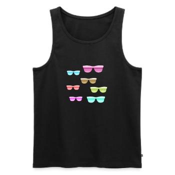 Sun grooves - Men's Premium Organic Tank Top - black - Front - AI Model Male 178 light (178cm)