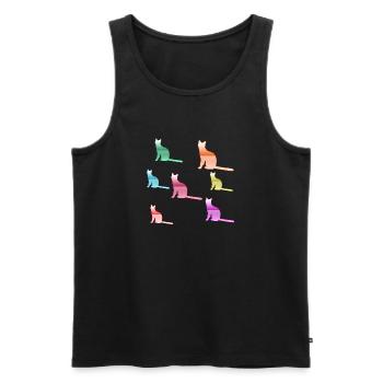 feline - Men's Premium Organic Tank Top - black - Front - AI Model Male 178 light (178cm)