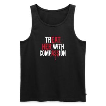 Traitez-la avec compassion - Débardeur bio Premium Homme - noir - Devant - Michal (187cm)