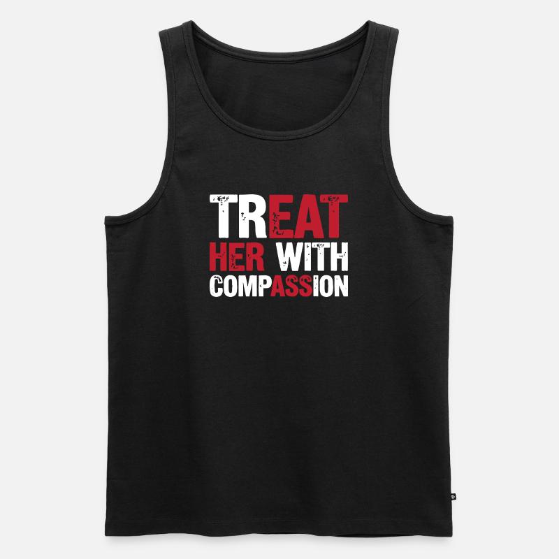 Behandle sie mit Mitgefühl - Männer Premium Bio Tank Top - Schwarz