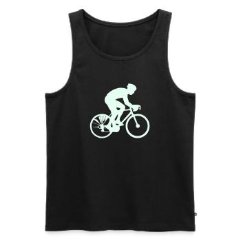 Radfahrer Silhouette Mint - Männer Premium Bio Tank Top - Schwarz - Vorne - AI Model Male 178 light (178cm)