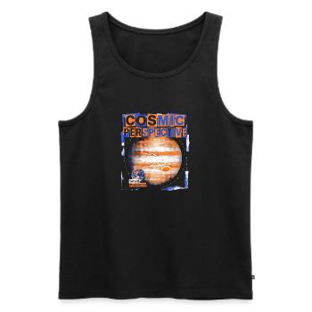Cosmic Perspective - Men's Premium Organic Tank Top - black - Front - AI Model Male 178 light (178cm)
