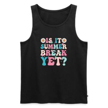 Sommerpause Retro-Blumen Schriftzug - Männer Premium Bio Tank Top - Schwarz - Vorne - AI Model Male 178 light (178cm)