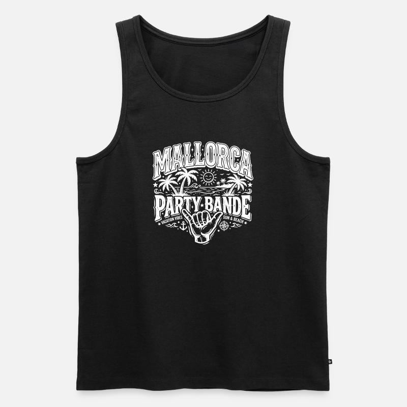 Mallorca Party Bande - Männer Premium Bio Tank Top - Schwarz