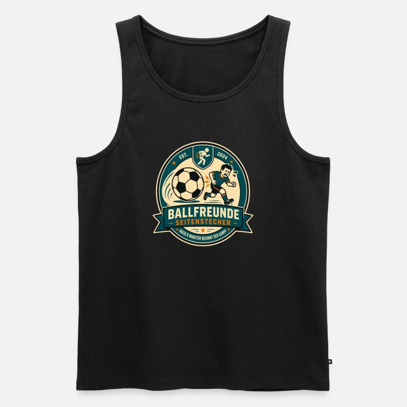 Ballfreunde Seitenstecher - Männer Premium Bio Tank Top - Schwarz