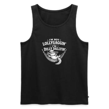 I don't dawdle, I dawdle, Axolotl! - Men's Premium Organic Tank Top - black - Front - AI Model Male 178 light (178cm)