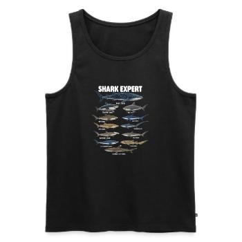 Shark Expert Ocean Marine Biology Humor - Men's Premium Organic Tank Top - black - Front - Michal (187cm)