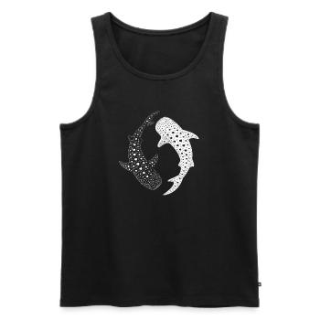 Requin-baleine Yin Yang Océan Zen Marine - Débardeur bio Premium Homme - noir - Devant - AI Model Male 178 light (178cm)