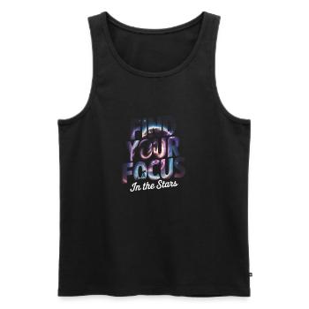 Trouvez votre attention dans les étoiles - Débardeur bio Premium Homme - noir - Devant - Michal (187cm)