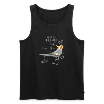 Cockatiel Anatomy - Men's Premium Organic Tank Top - black - Front - AI Model Male 178 light (178cm)