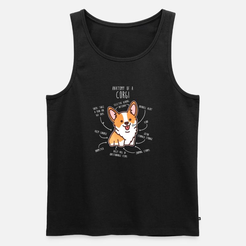Corgi-Hundeanatomie - Männer Premium Bio Tank Top - Schwarz