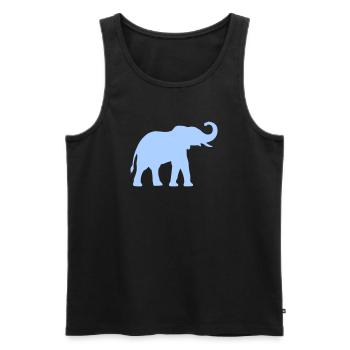 Blue elephant outline - Men's Premium Organic Tank Top - black - Front - AI Model Male 178 light (178cm)