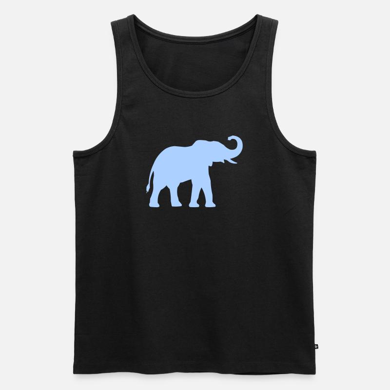 Blauer Elefantenumriss - Männer Premium Bio Tank Top - Schwarz