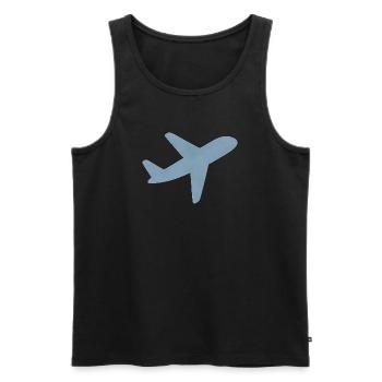 Blaues minimalistisches Flugzeug - Männer Premium Bio Tank Top - Schwarz - Vorne - AI Model Male 178 light (178cm)
