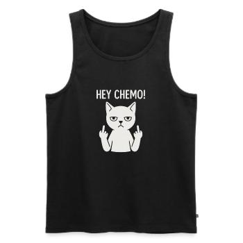 Chat de soutien chimio-chimio-insolent - Débardeur bio Premium Homme - noir - Devant - AI Model Male 178 light (178cm)