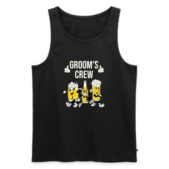 Funny Bräutigams Crew Bier - Männer Premium Bio Tank Top - Schwarz - Vorne - Michal (187cm)